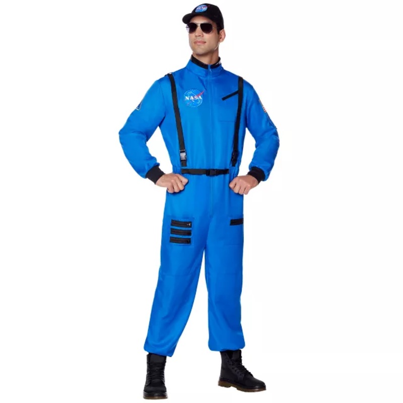 Adult Blue NASA Jumpsuit Costume BLUE ADULT SMALL