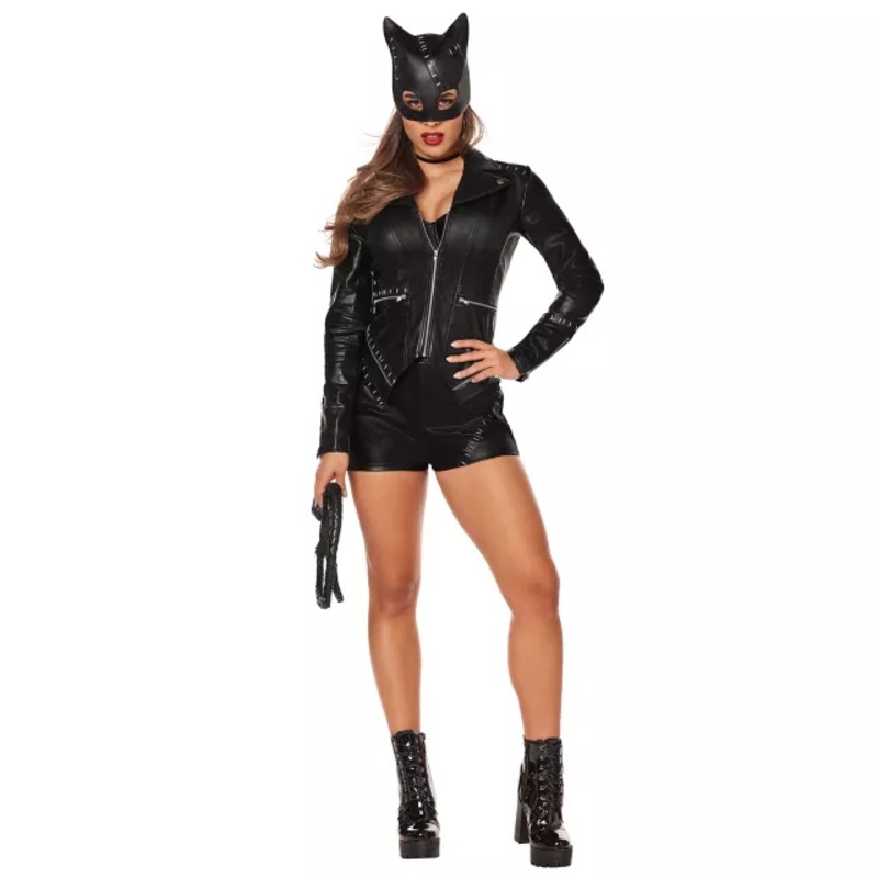 Adult Catwoman Costume Bundle - DC Villains BLACK AND YELLOW ADULT SMALL
