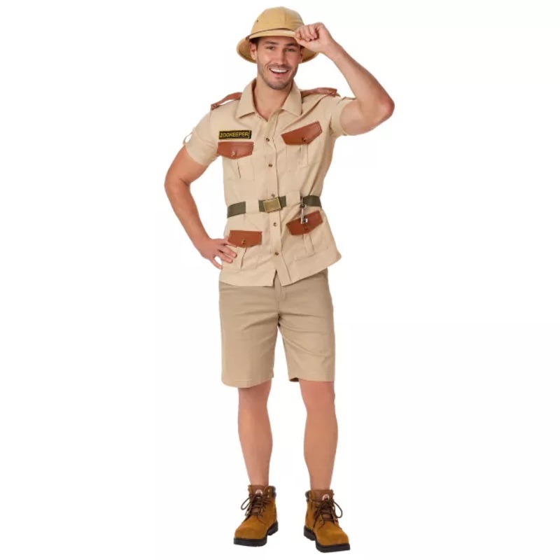 Adult Men's Zookeeper Costume BROWN ADULT MEDIUM