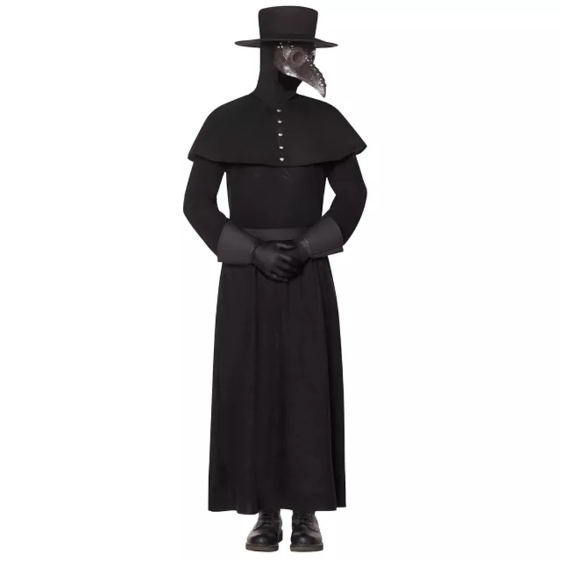 Adult Plague Doctor Costume BLACK ADULT SMALL