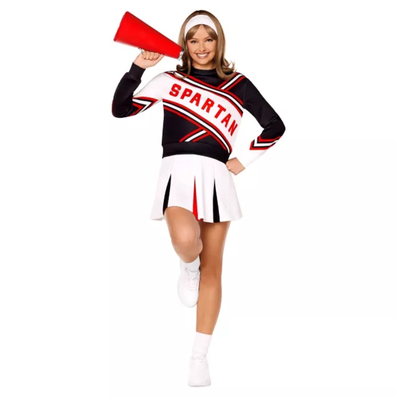 Adult Spartan Cheerleader Costume - Saturday Night Live RED/WHITE/BLACK ADULT SMALL