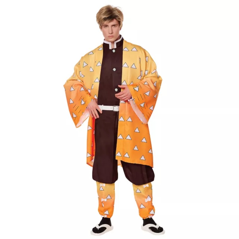 Adult Zenitsu Costume - Demon Slayer ORANGE ADULT SMALL