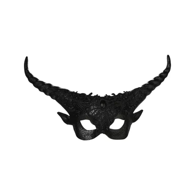 Black Horned Masquerade Eye Mask BLACK ONE SIZE FITS MOST