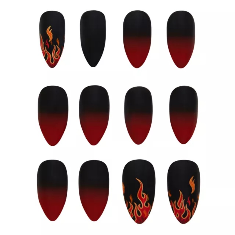 Devil Flame Press on Nails RED ONE SIZE FITS MOST