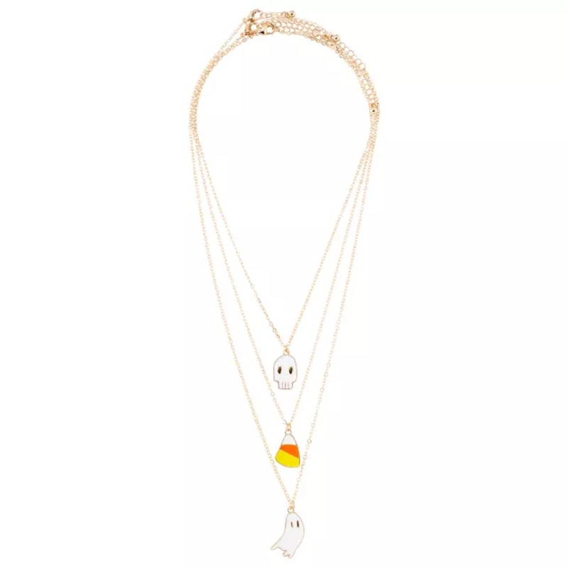 Ghost and Candy Chain Necklaces - 3 Pack GOLD ONE SIZE FITS MOST