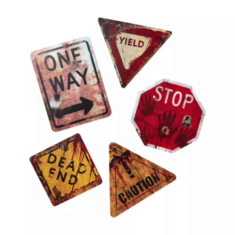 Hazard Yard Signs - 5 Pack MULTI-COLOR
