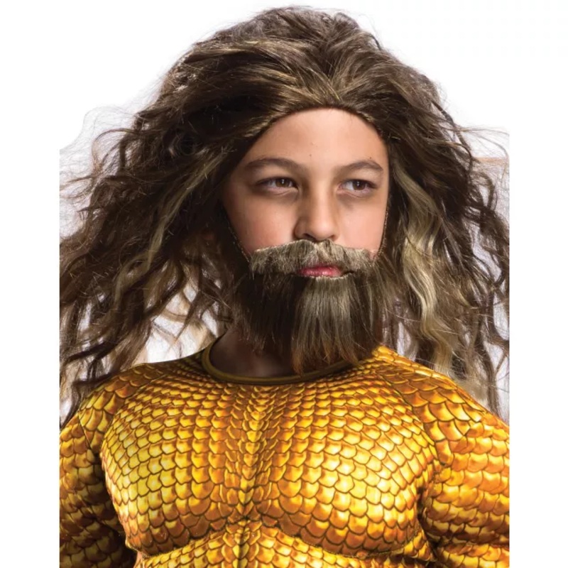 Kids Aquaman Wig and Beard Set LIGHT BROWN CHILD ONE SIZE