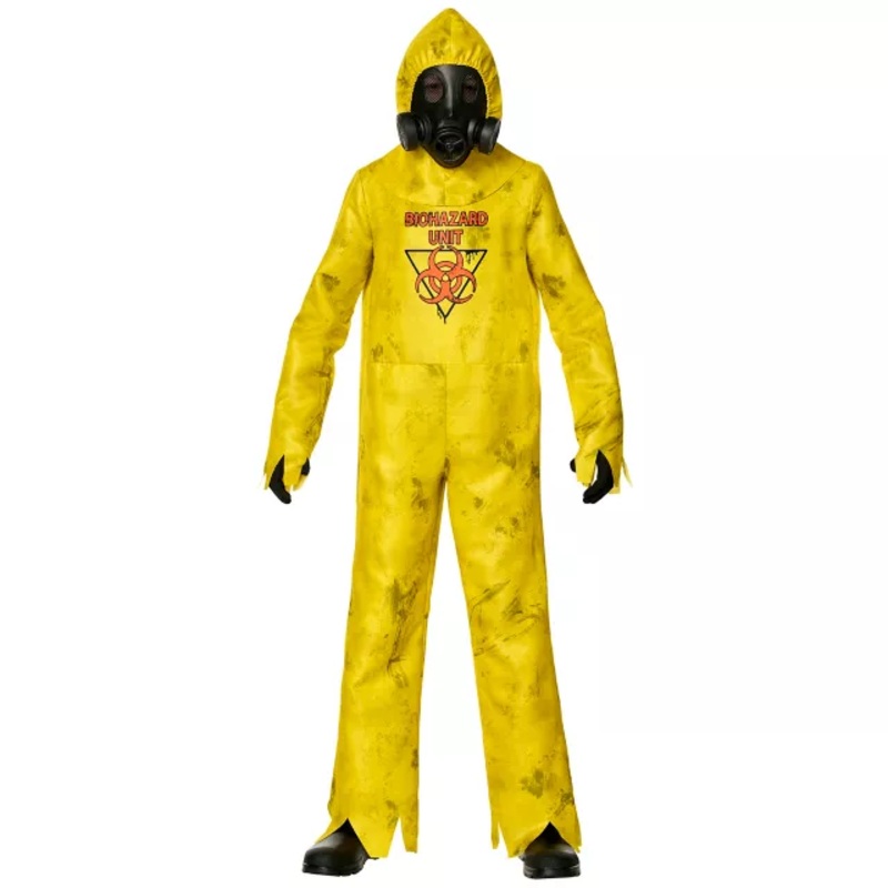 Kids Hazmat Hazard Zombie Costume YELLOW CHILD SMALL