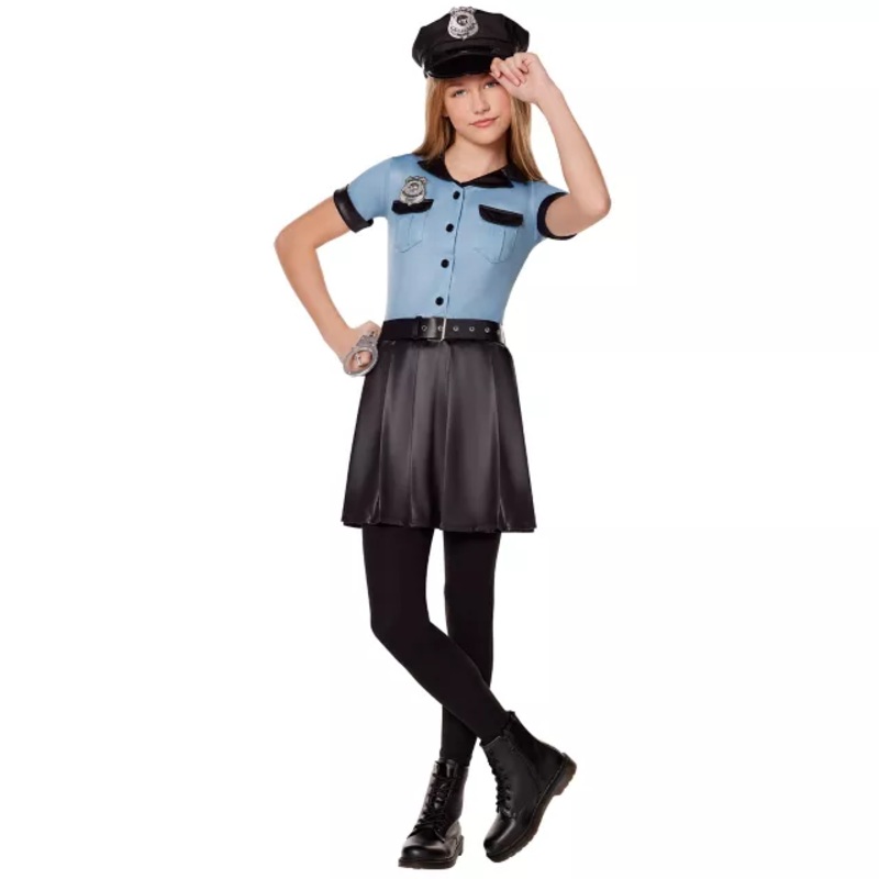 Kids Police Dress Costume BLACK AND  BLUE CHILD SMALL