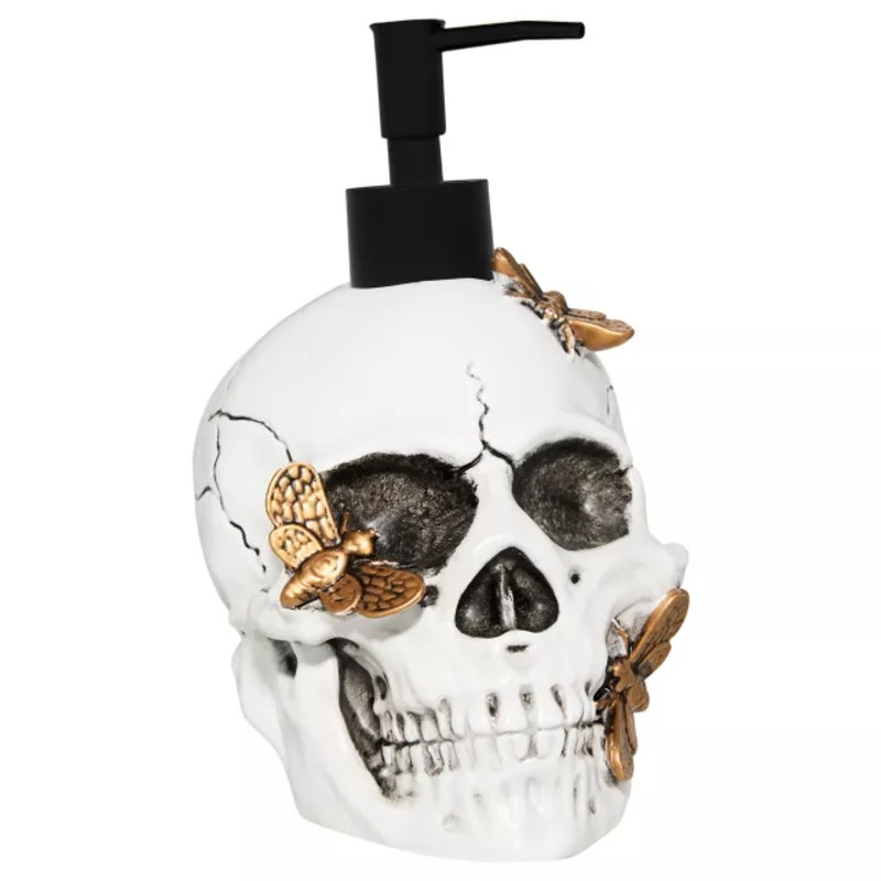 Moth Covered Skull Soap Dispenser MULTI-COLOR