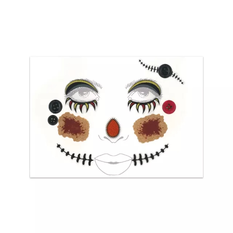 Scary Scarecrow Face Decal MULTI-COLOR ONE SIZE FITS MOST