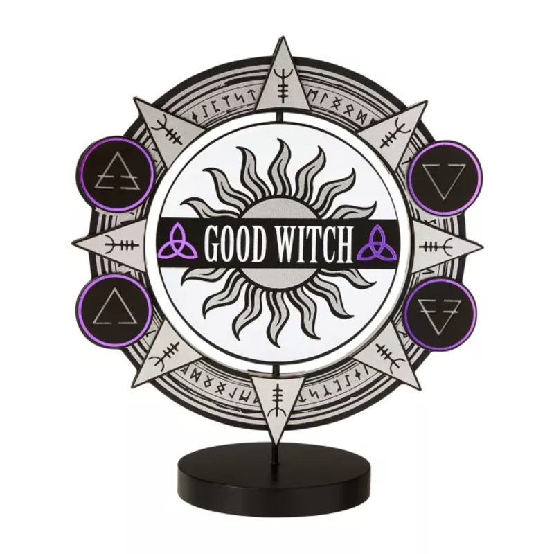 Spinning Bad Witch Good Witch Tabletop Sign MULTI-COLOR