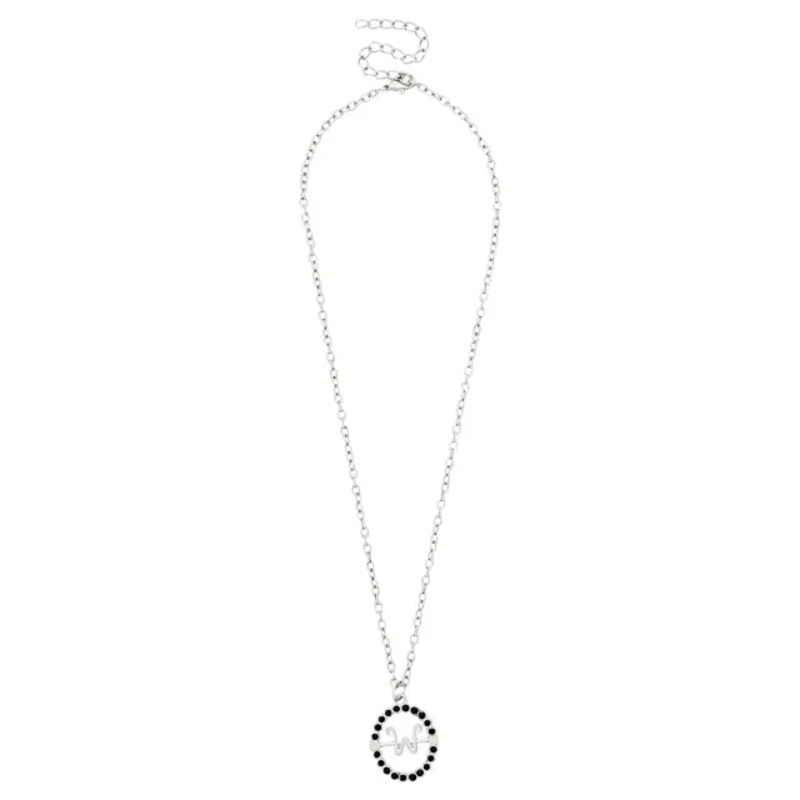 Spinning Wednesday Initial Necklace- Wednesday BLACK CHILD ONE SIZE