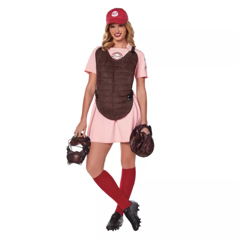Adult Dottie Costume - A League of Their Own PINK ADULT SMALL