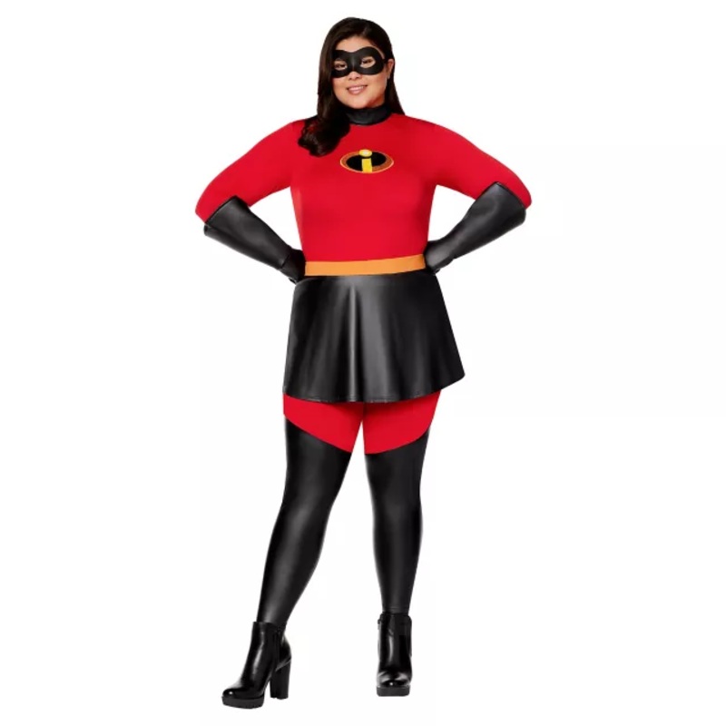 Adult Mrs. Incredible Catsuit Plus Size Costume - The Incredibles RED 1X