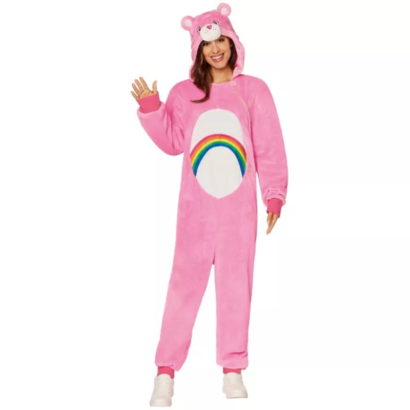 Adult Pink Cheer Bear Jumpsuit - Care Bears PINK EXTRA SMALL/SMA