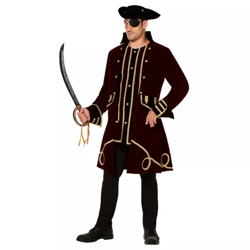Adult Pirate Jacket - Deluxe RED ADULT MEDIUM
