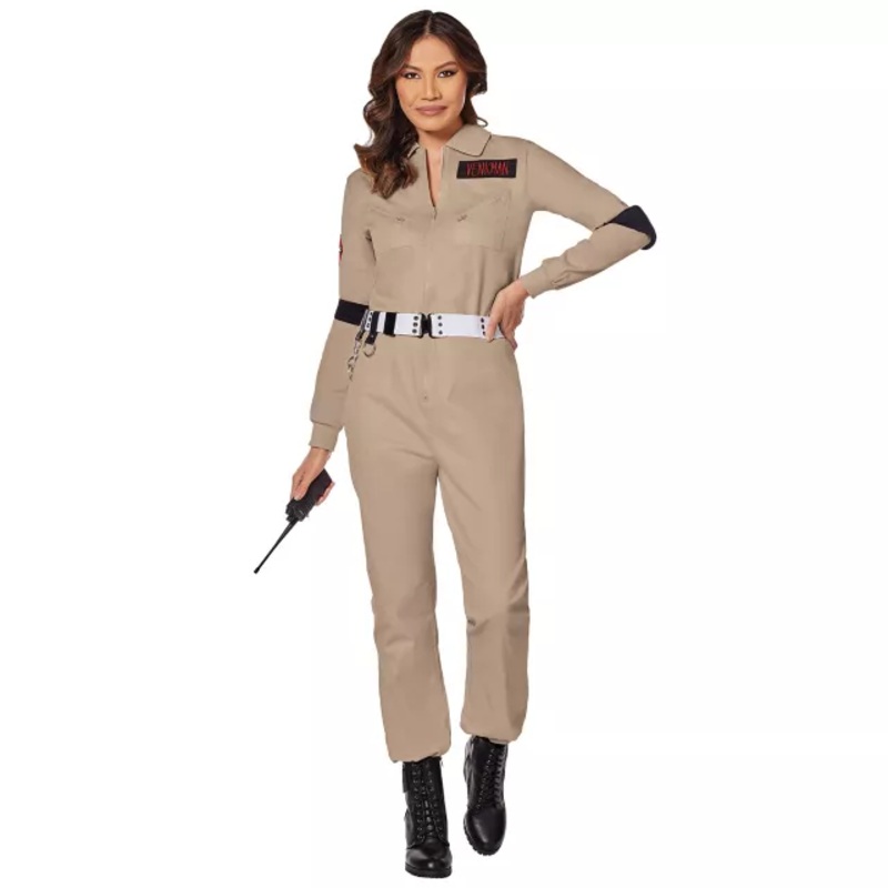Adult Womens Ghostbusters One Piece Costume - Ghostbusters Classic TAN ADULT EX SMALL