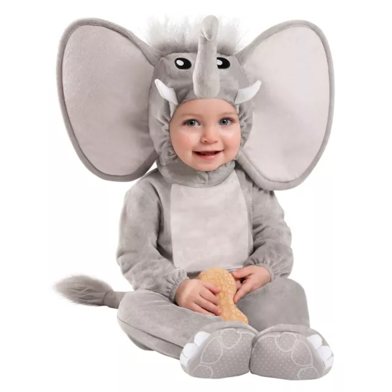 Baby Faux Fur Lil Elephant Costume GRAY 0 TO 6 MONTHS