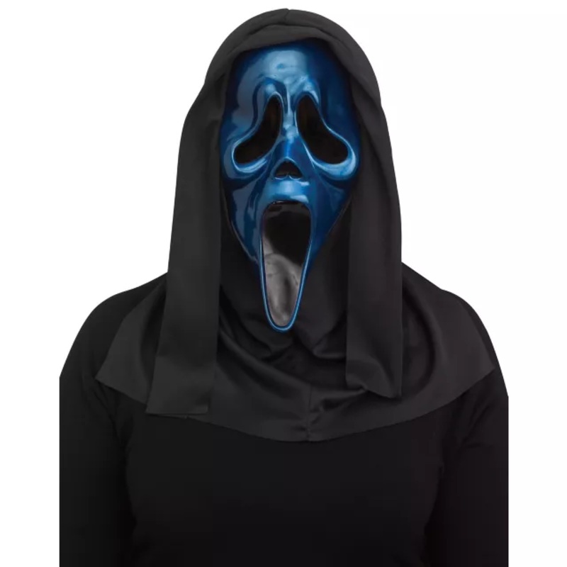 Blue Ghost Face Metallic Full Mask BLUE ONE SIZE FITS MOST