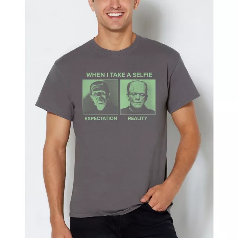 Frankenstein Selfie T Shirt BLACK ADULT SMALL