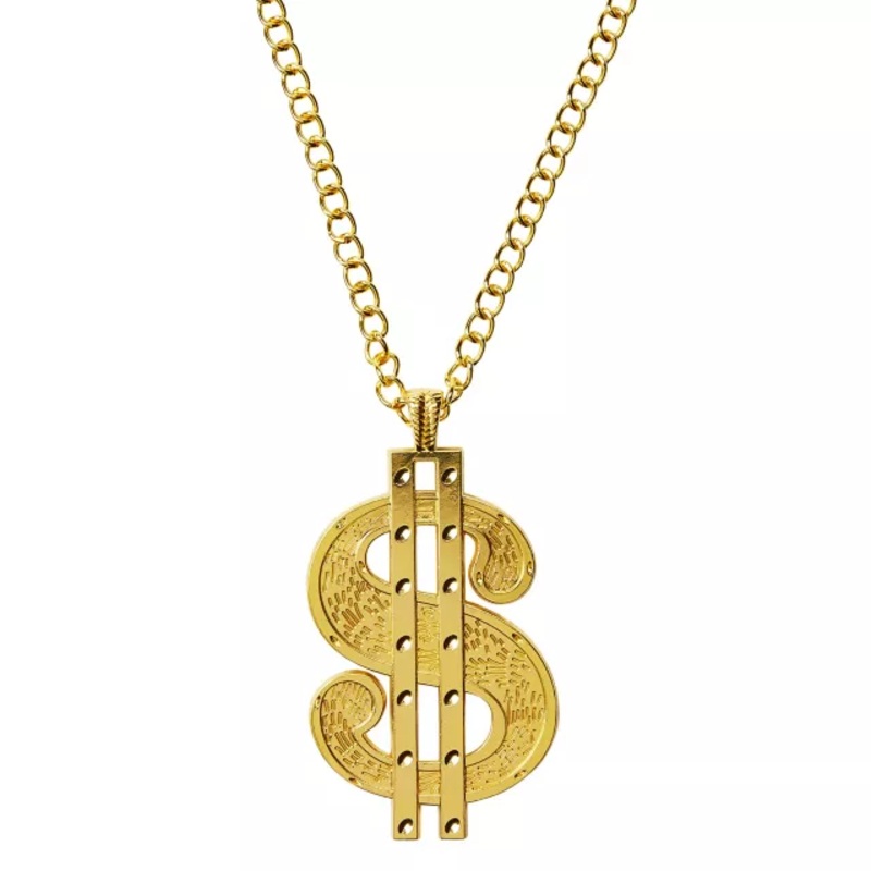 Gold Dollar Sign Necklace  ONE SIZE FITS MOST
