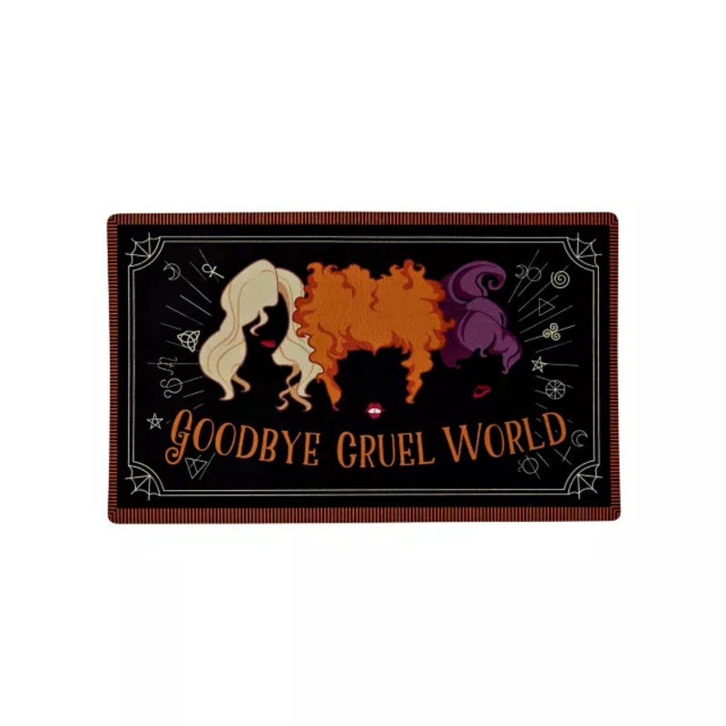 Goodbye Cruel World Doormat - Hocus Pocus BLACK AND ORANGE