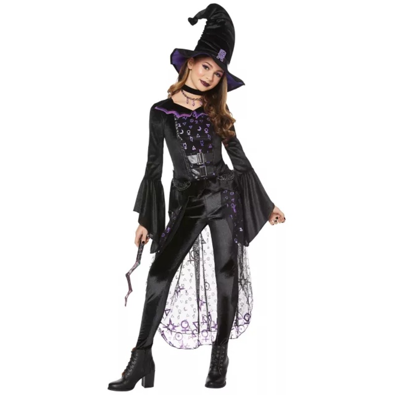 Kids Dark Coven Costume BLACK AND PURPLE CHILD SMALL