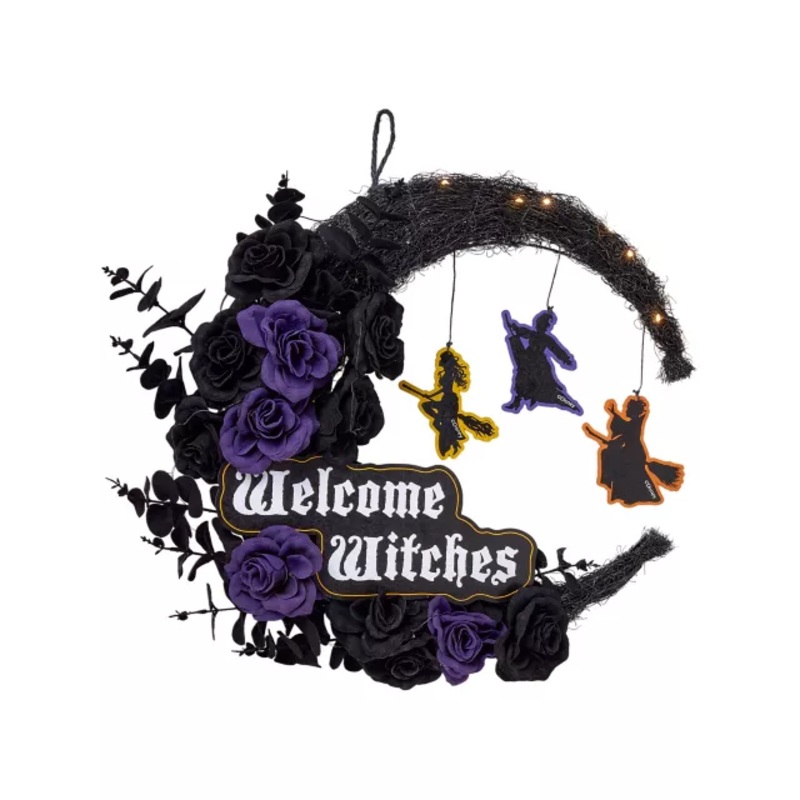 Light-Up LED Welcome Witches Wreath - Hocus Pocus MULTI-COLOR