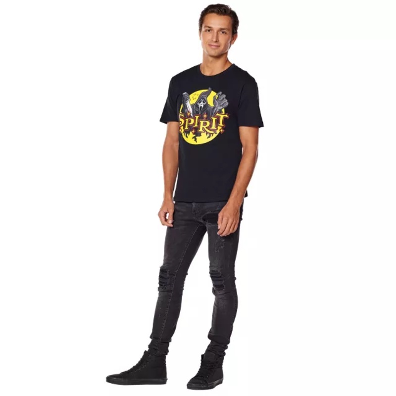 Spirit Halloween Ghost Face T Shirt BLACK ADULT SMALL
