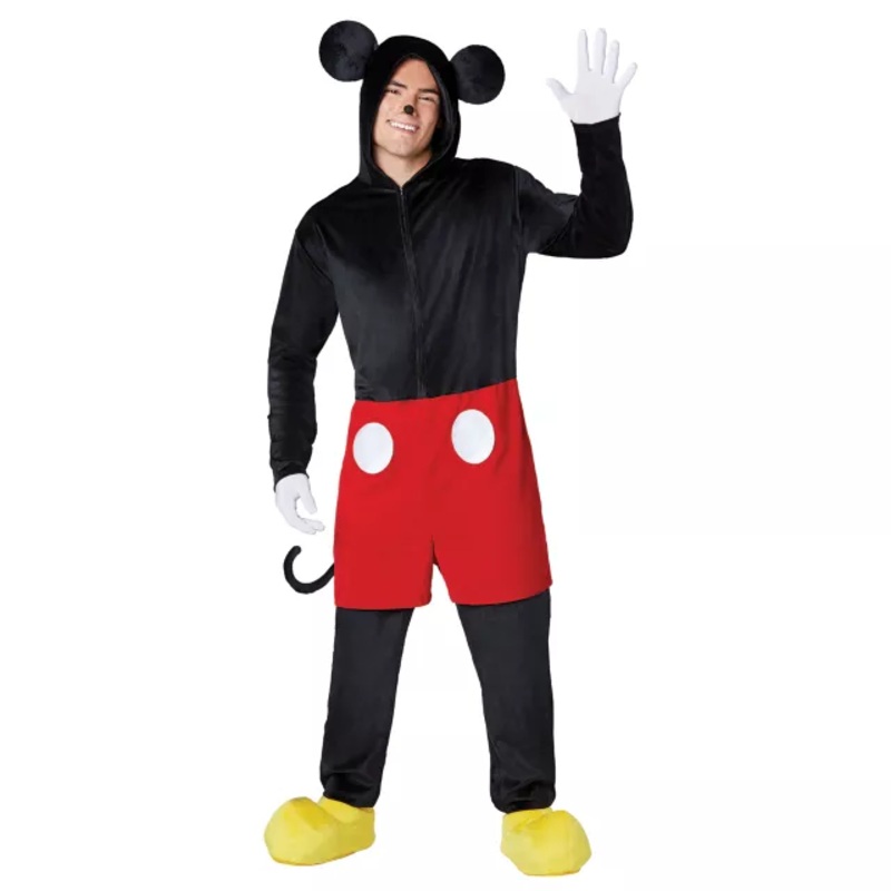 Adult Mickey Mouse Jumpsuit Costume - Mickey and Friends BLACK AND RED SMALL/MEDIUM