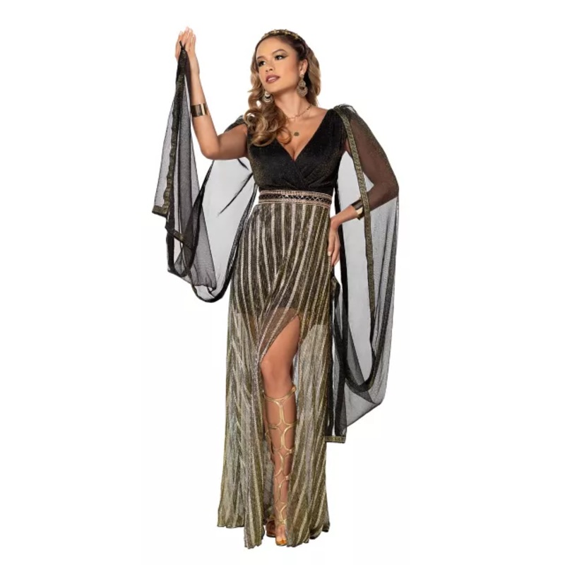 Adult Roman Empress Costume BLACK/GOLD ADULT SMALL
