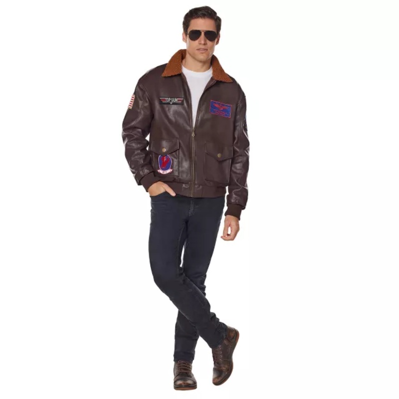 Adult Top Gun Maverick Bomber Jacket BROWN ADULT SMALL