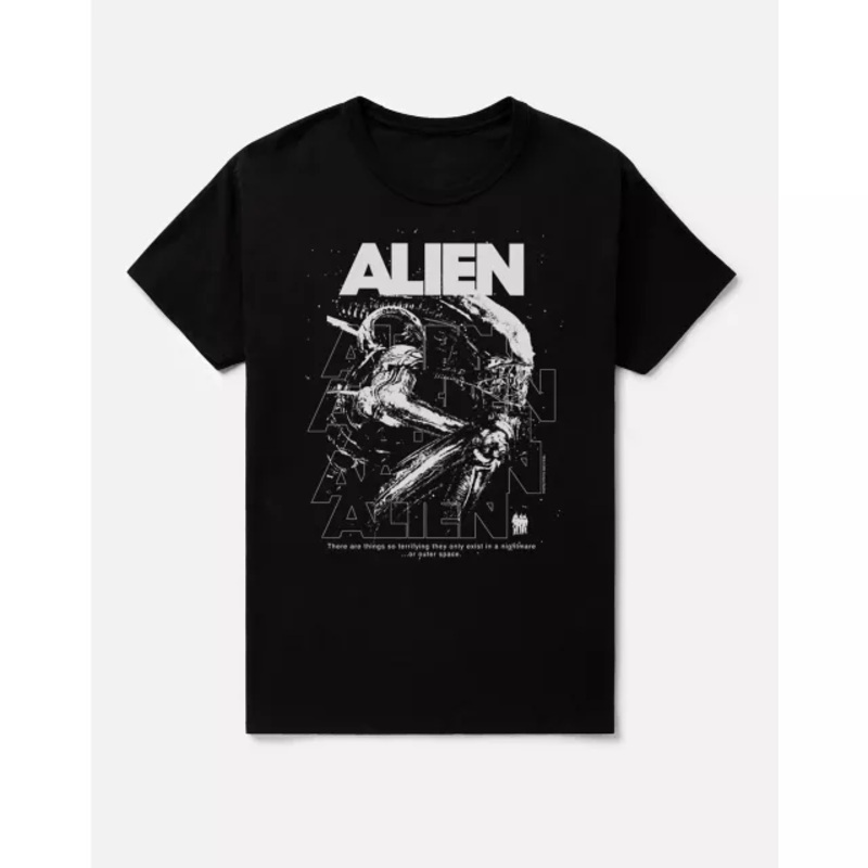 Alien Xenomorph Logo T Shirt BLACK ADULT SMALL