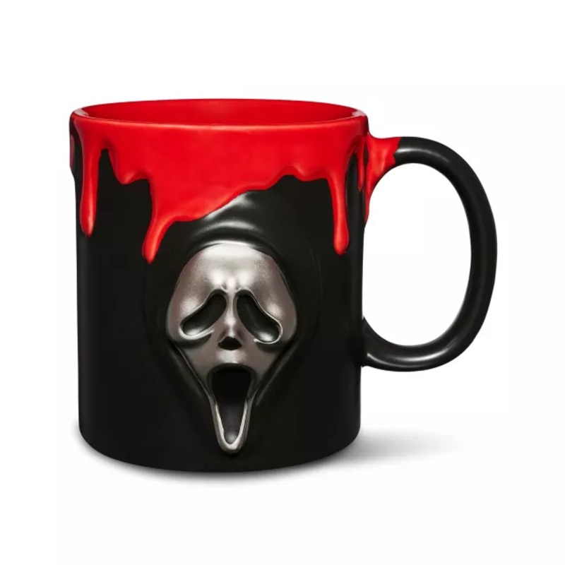 Ghost Face Bloody Embossed Coffee Mug - 20 oz. BLACK AND RED 20 OUNCE