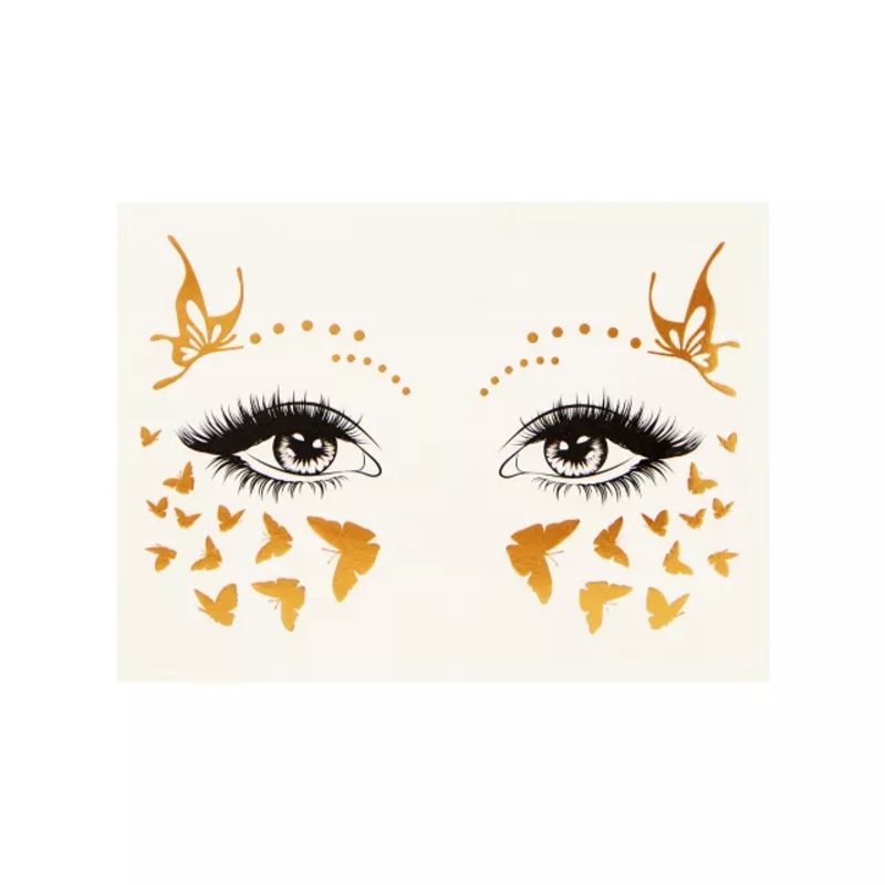 Gold Butterfly Face Decal GOLD