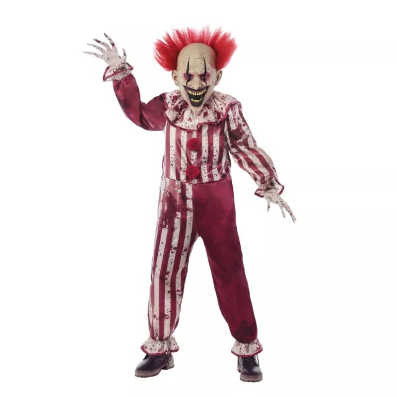 Kids Creepy Clown Costume RED CHILD SMALL
