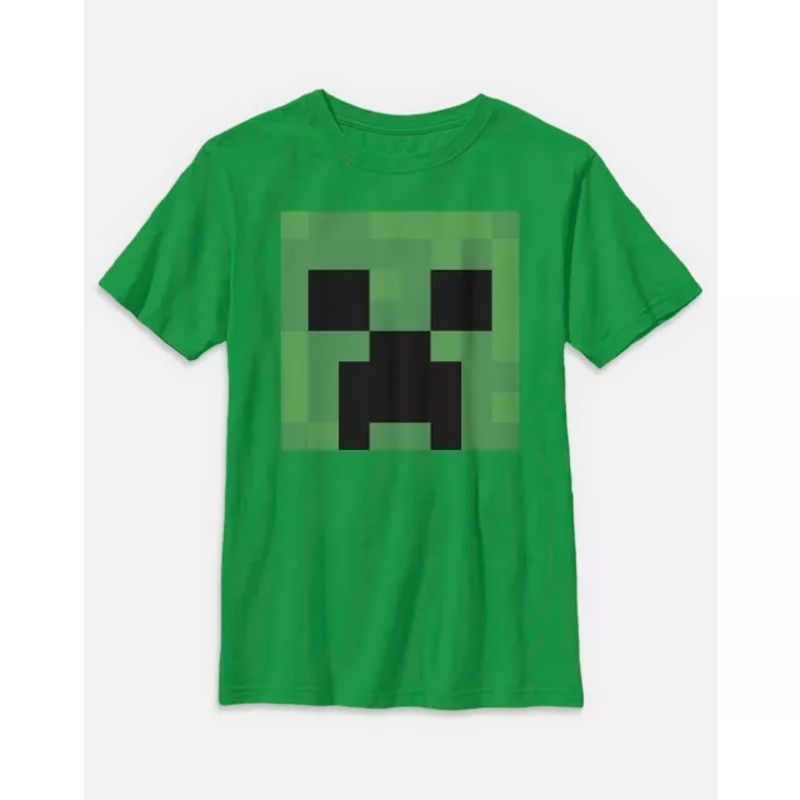 Kids Green Creeper T Shirt - Minecraft KELLY GREEN CHILD MEDIUM