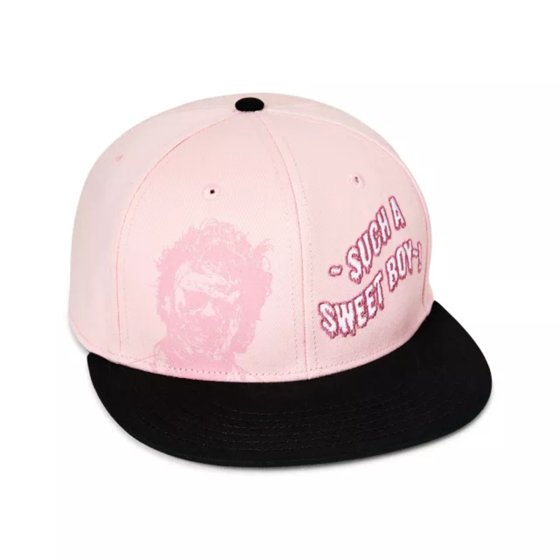 Leatherface Such a Sweet Boy Snapback Hat - The Texas Chainsaw Massacre BLACK AND PINK ONE SIZE FITS MOST