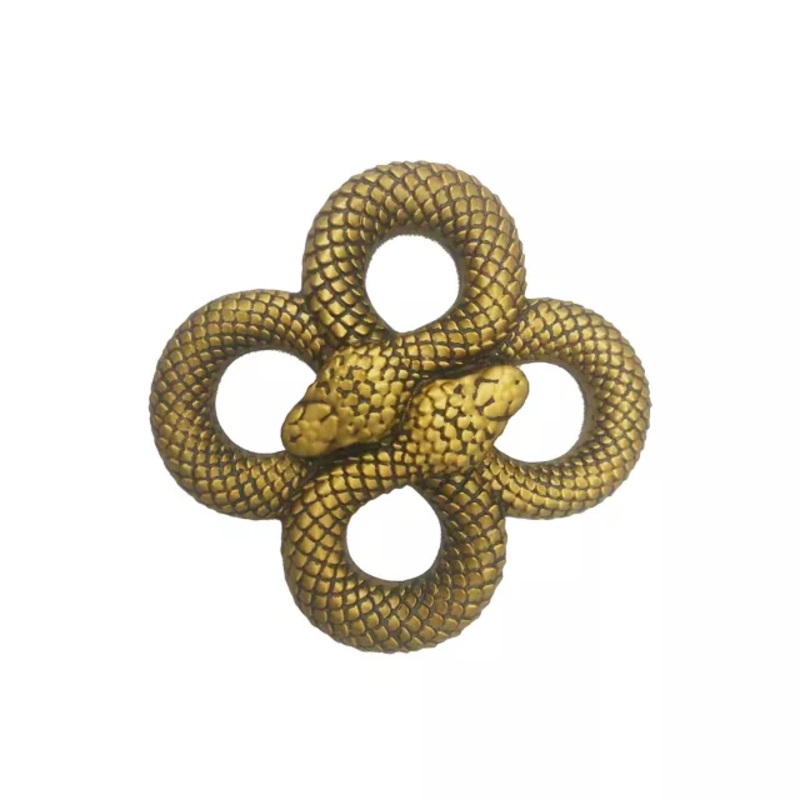 Medusa Curled Golden Snake Sign GOLD 8 INCHES