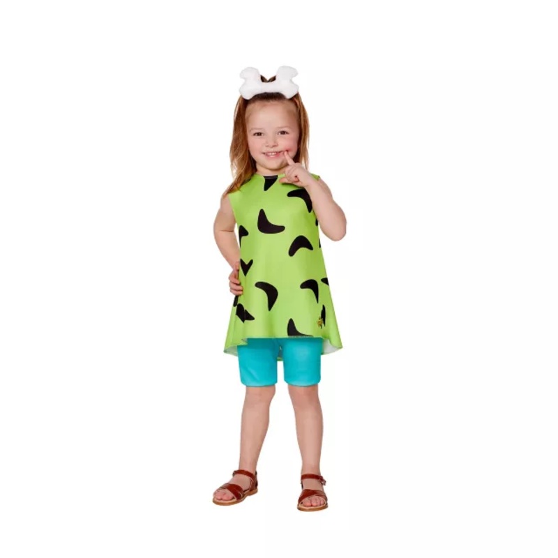 Toddler Pebbles Costume - The Flintstones BLACK AND GREEN 2T