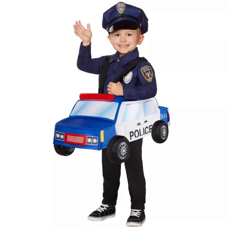 Toddler Police Officer Ride-Along Costume With Sound BLUE 3T - 4T