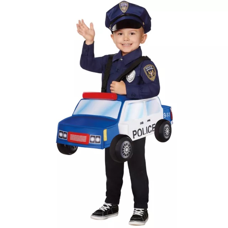 Toddler Ride-Along Police Car Costume BLUE 3T - 4T