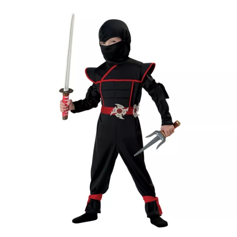 Toddler Stealth Ninja Costume BLACK AND RED 2T