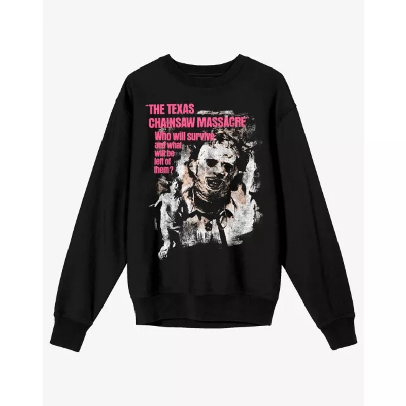 Who Will Survive Leatherface Sweatshirt - The Texas Chainsaw Massacre BLACK ADULT SMALL