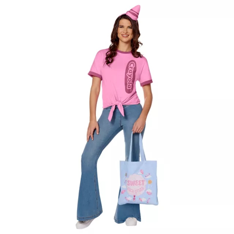 Adult Be Sweet Pink Crayon Costume Kit - Crayola PINK ADULT SMALL