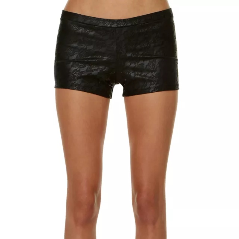 Adult Black Lace Printed Boyshorts BLACK ADULT SMALL