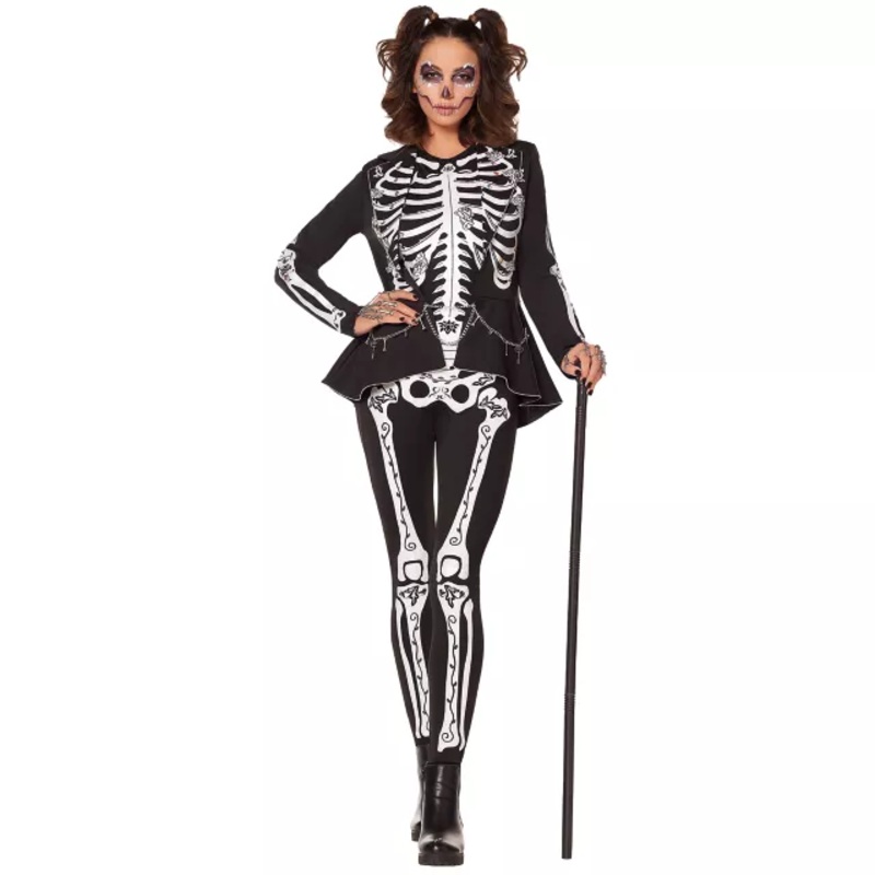 Adult Skeleton Plus Size Costume - The Signature Collection BLACK 1X