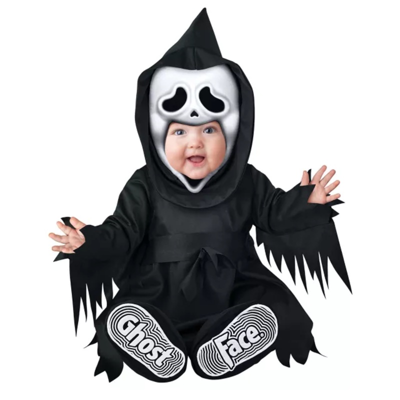 Baby Ghost Face Costume BLACK 0 TO 6 MONTHS