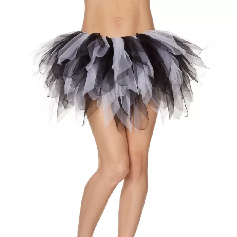 Black and White Shredded Tutu BLACK AND WHITE ONE SIZE FITS MOST